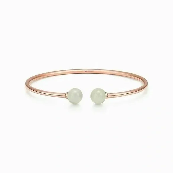 Tiffany & Co 18k Rose Gold Hardwear Moonstone Cuff Bracelet - Picture 3 of 7